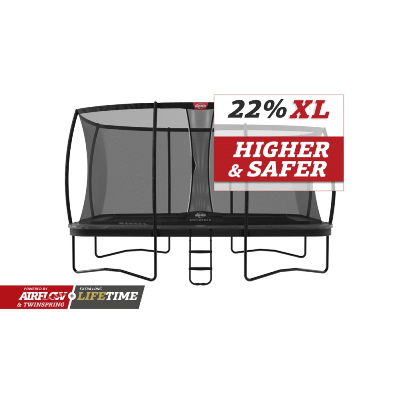 PROFI BERG Ultim Elite Regular BLACK 500x300 cm + Safety Net DLX XL